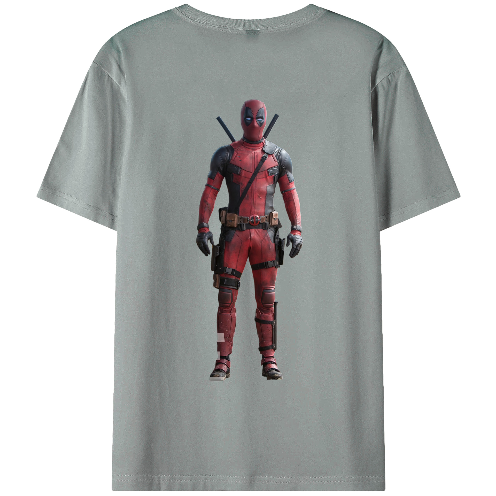 （画像用） Deadpool デッドプール 綿100％ メンズ半袖Tシャツ（バックプリント） 通気性